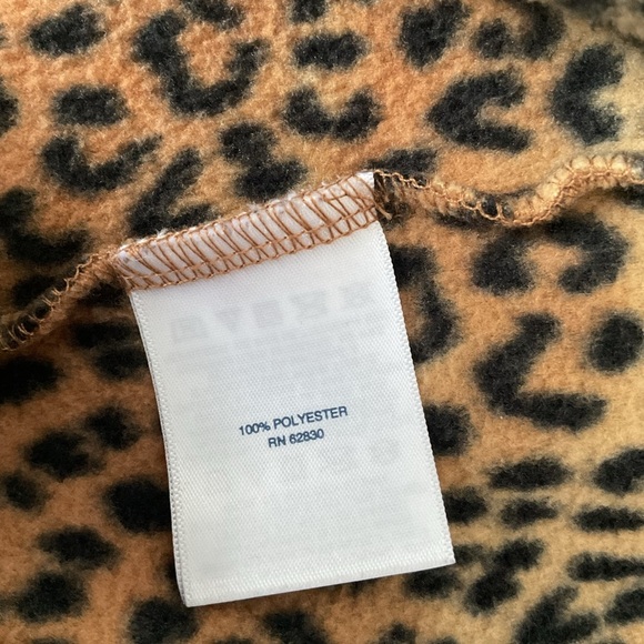 Lands’ End Leopard Print Fleece Tunic Pullover Half Zip Women’s M 10-12 Cozy - Picture 6 of 6